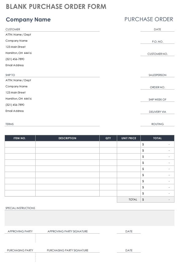 free purchase order template for mac
